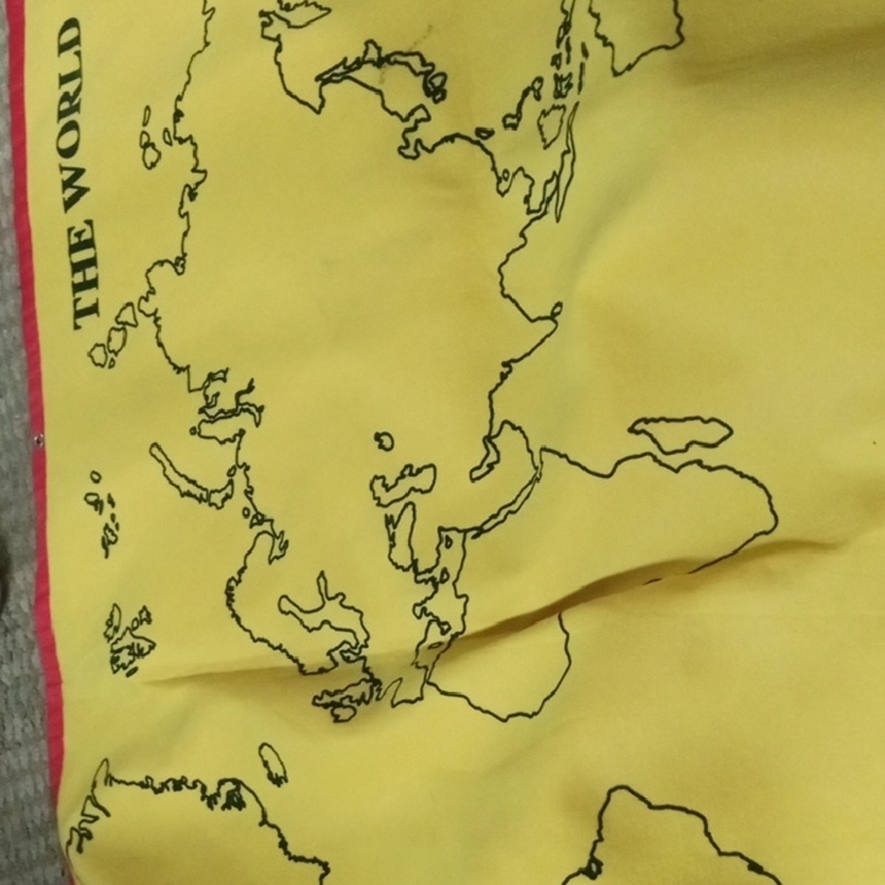 Yellow World Map Scarf